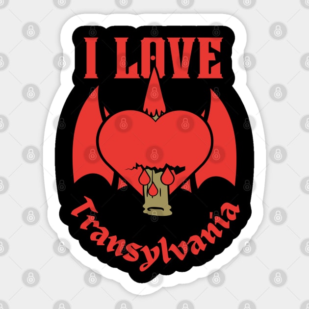 I Heart Transylvania-I Love Transylvania Sticker by FullOnNostalgia